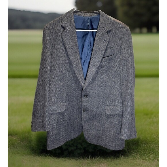 Donegal Mist Men's Sport Coat 42L Handwoven Cashmere Mohair Wool Herringbone - Picture 1 of 16